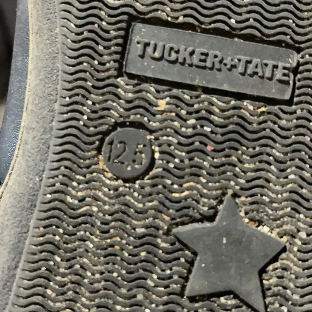 Tucker & Tate navy maryjane 12.5 LOVE in gold on each foot worn a time or two